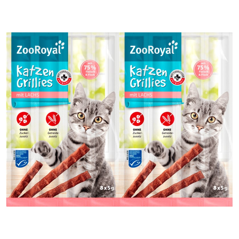 ZooRoyal Katzen-Grillies mit Lachs 8x5g